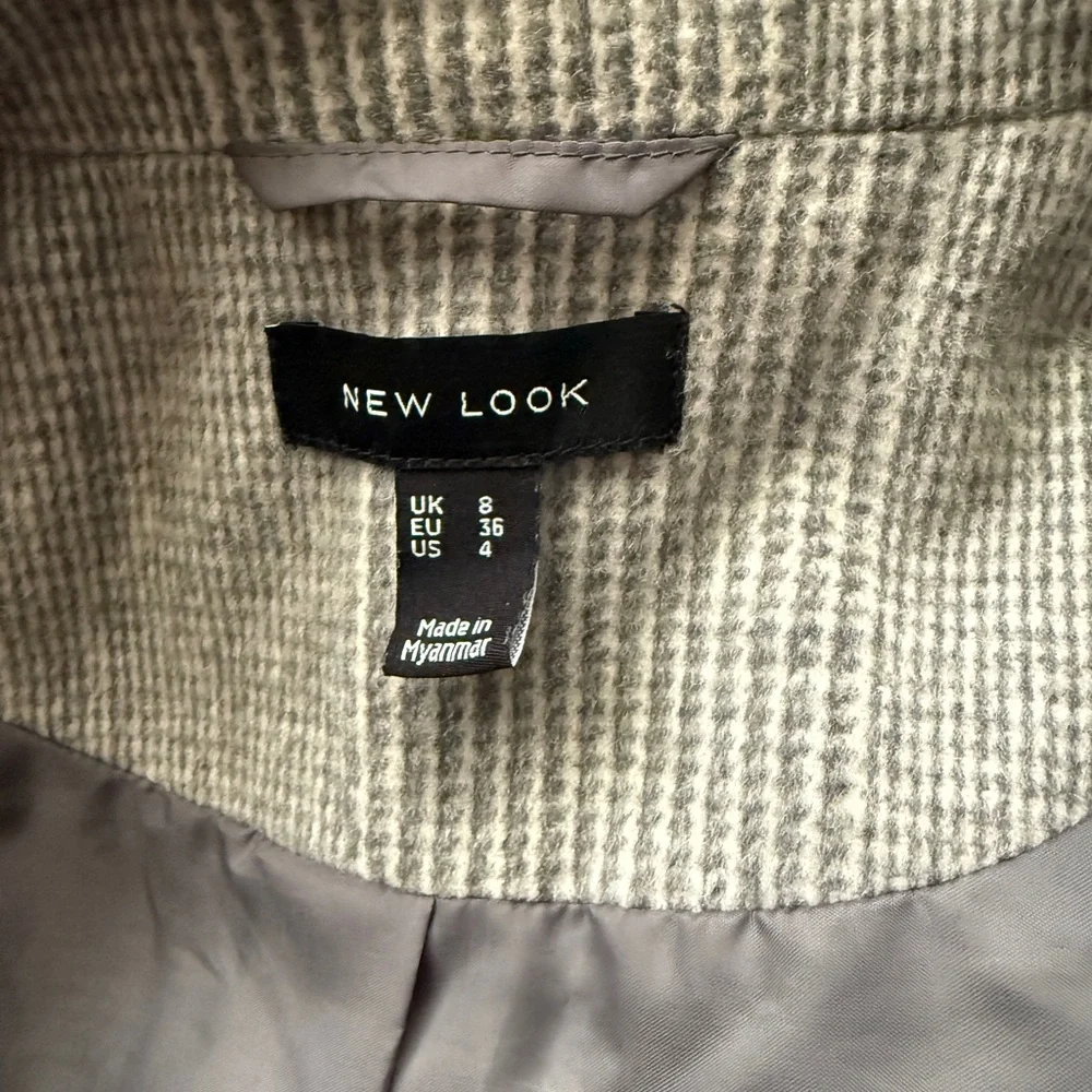 ASOS New Look Tailored Plaid Coat in Gray - Picture 5 of 7